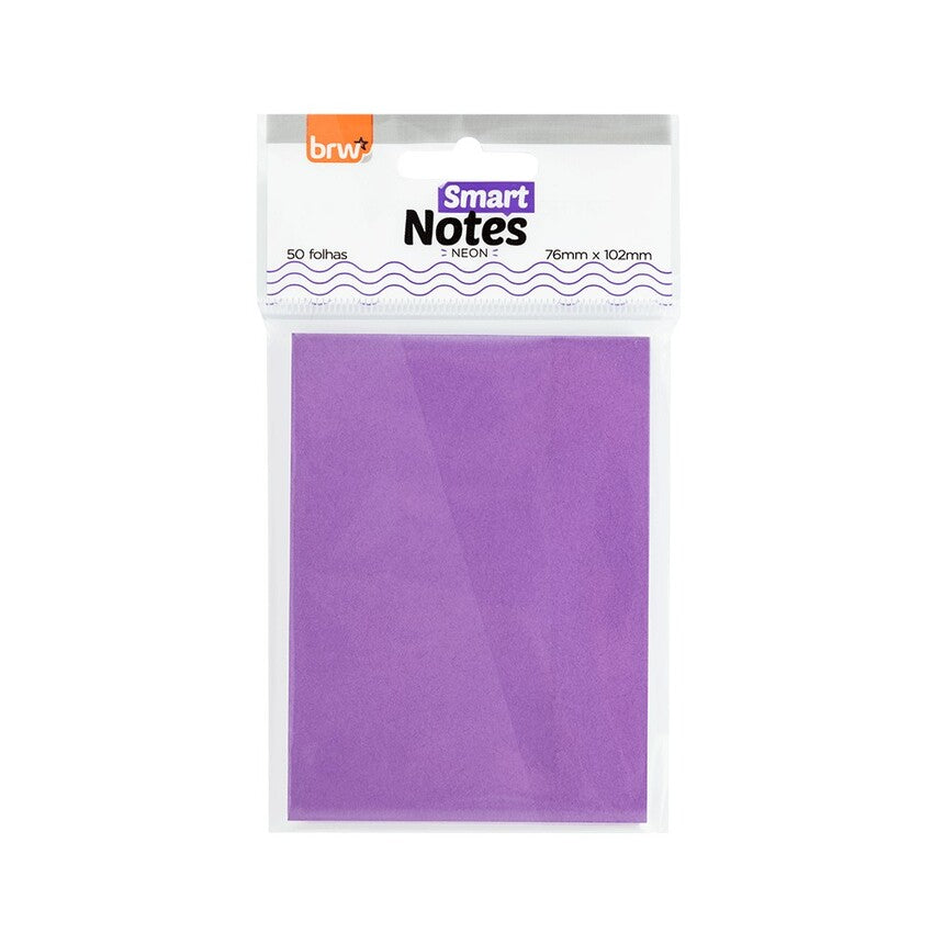 Bloco Adesivo - BRW - Smart Notes Neon 76x102mm - 50 Folhas - lateral
