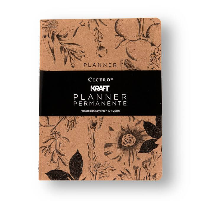 Planner Permanente Revista - Cícero - Planejamento Kraft Mensal 19x25 Botanica