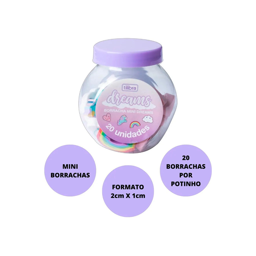 Borracha - Tilibra - Mini Dreams 20 unidades