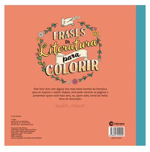 Livro para Colorir - Culturama - Frases da Literatura para Colorir