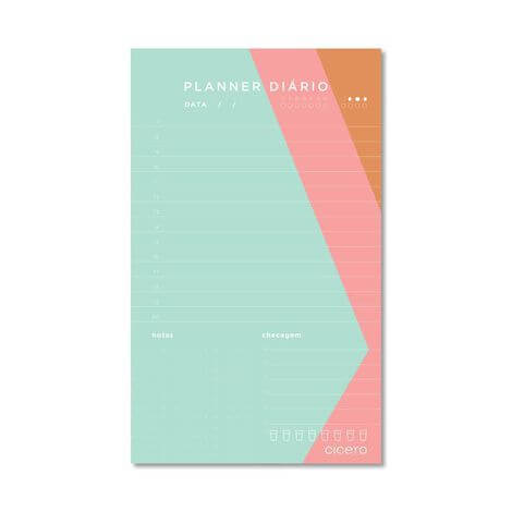 Planner Permanente Bloco Diário - Cícero - 12x20cm Pastel Block Sport