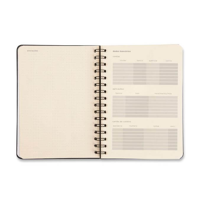 Planner Permanente Wire-o Financeiro - Cícero - 14,8x21cm Brisa Floral