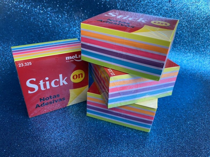 Bloco de Notas Adesivas - Molin - Neon 76x76 Pct. c/400 Folhas ( 7 Cores )