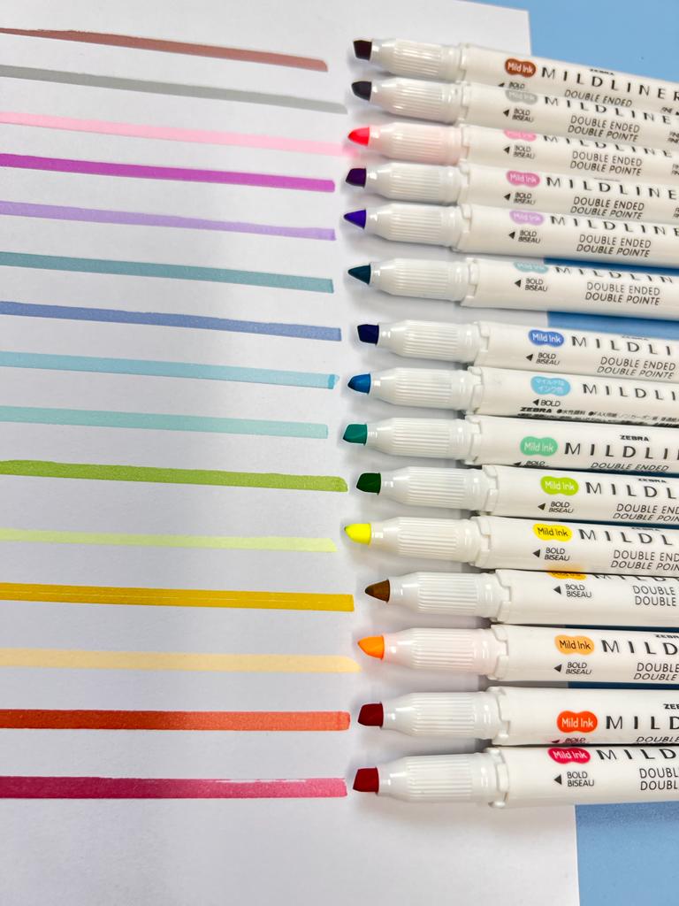 Marca-Texto - Zebra - Ponta Dupla Mildliner 15 Cores