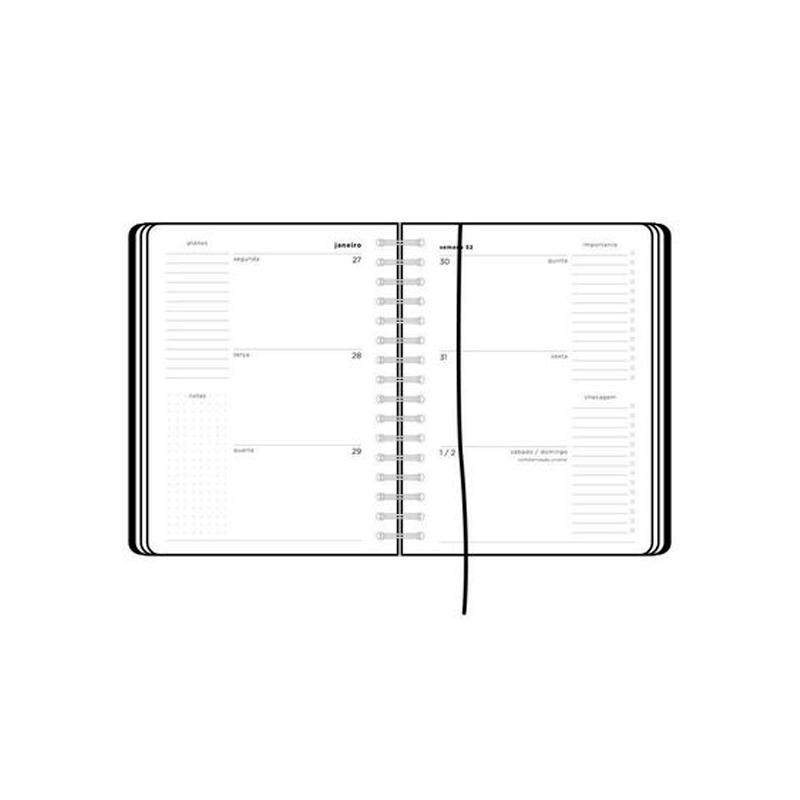 Planner Wire-o 2024 - Cícero - Astral Semanal Notas A5 Cartas do Zodíaco Azul