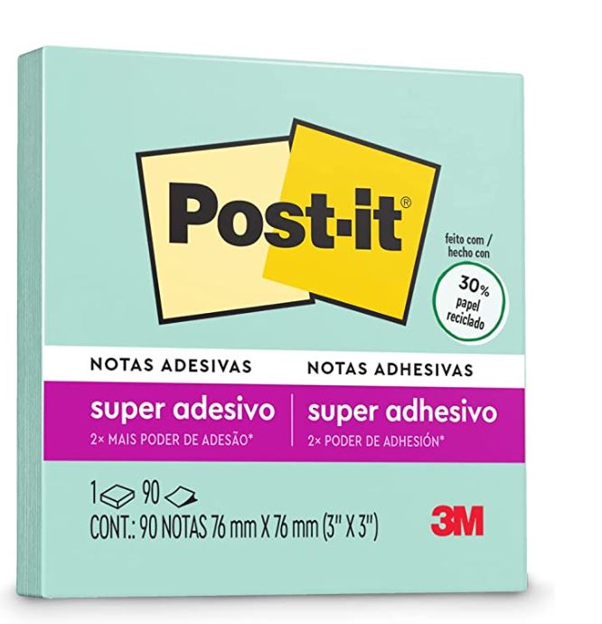 Bloco de Notas Adesivas - Post-it 3M - 90FLS 76 x 76mm