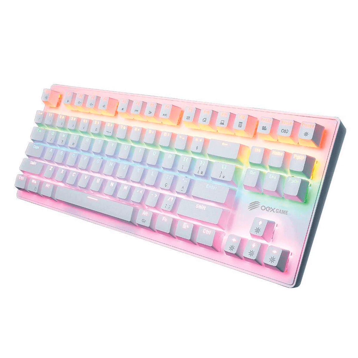 Teclado Gamer Mecânico - Oex - Branco Wolf