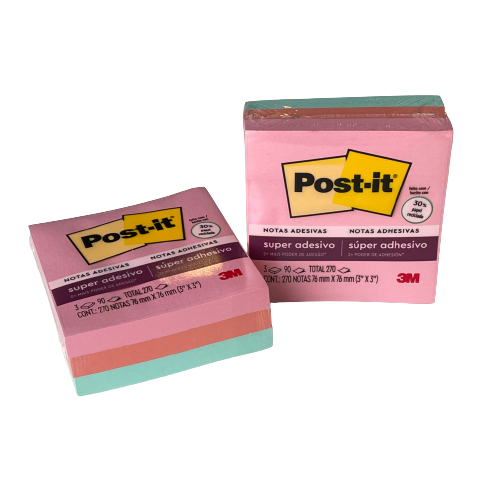 Bloco de Notas Adesivas - Post-it 3M - Coleção Viajar 3 Blocos c/ 90FLS 76 x 76mm
