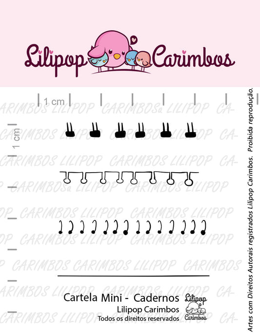Cartela de Carimbos Mini - Lilipop - Cadernos