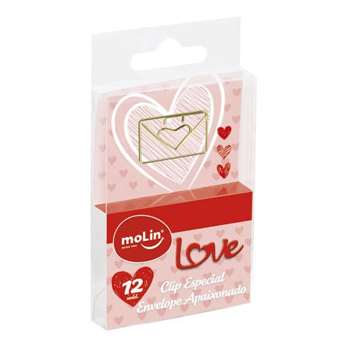 Clips Especial - Molin Love - Envelope Apaixonado - 12 unidades