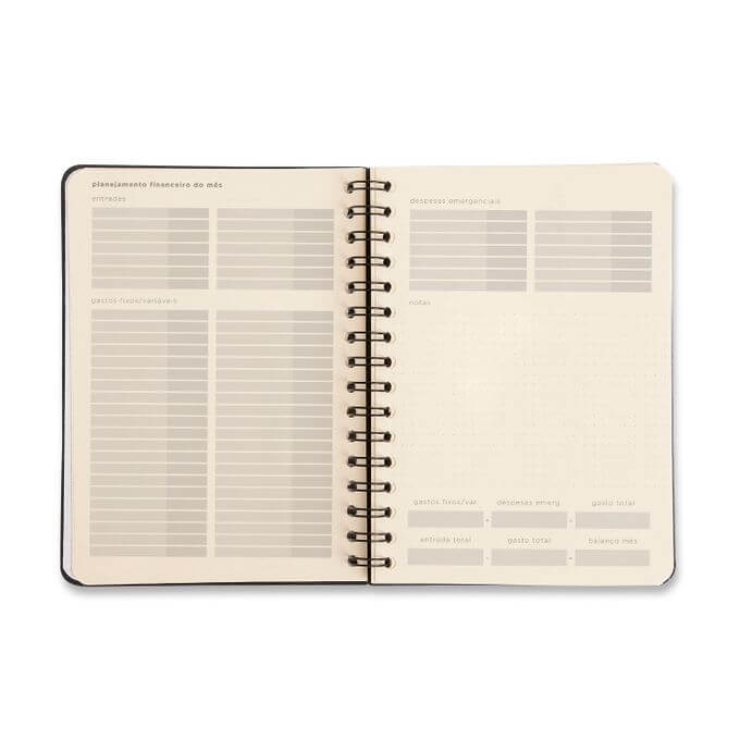 Planner Permanente Wire-o Financeiro - Cícero - 14,8x21cm Brisa Floral