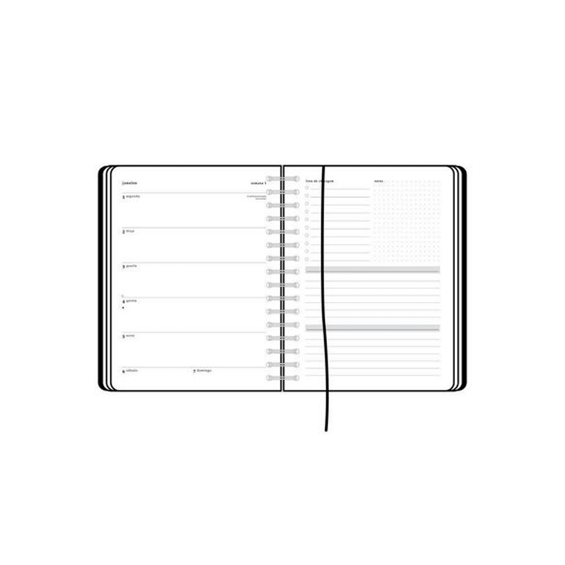 Planner Wire-o 2024 - Cícero - Astral Semanal Checklist 17x24 Espaço Tempo Preto