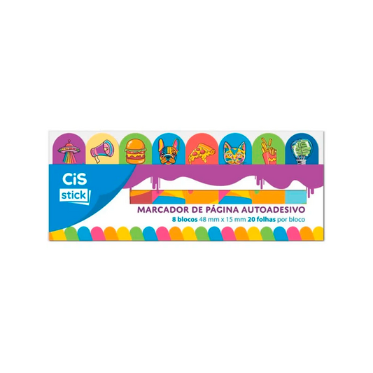 Marcador de Página Autoadesivo - CIS Stick - Pets 48x15mm 20 Folhas
