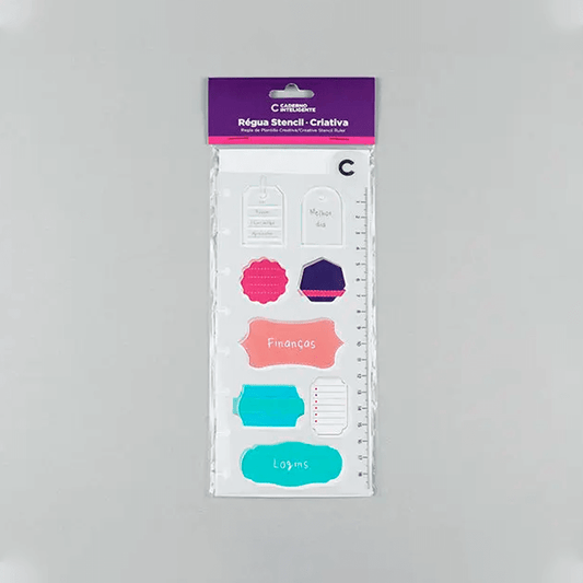 Régua Stencil - Caderno Inteligente - Criativa 19 cm