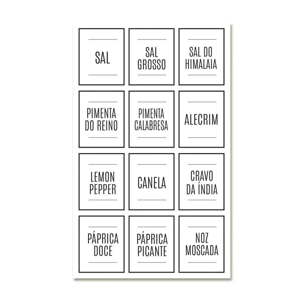 Etiqueta para Potes de Temperos - Pimaco - Etiquetas Impressas e para Personalizar 3 Folhas A5