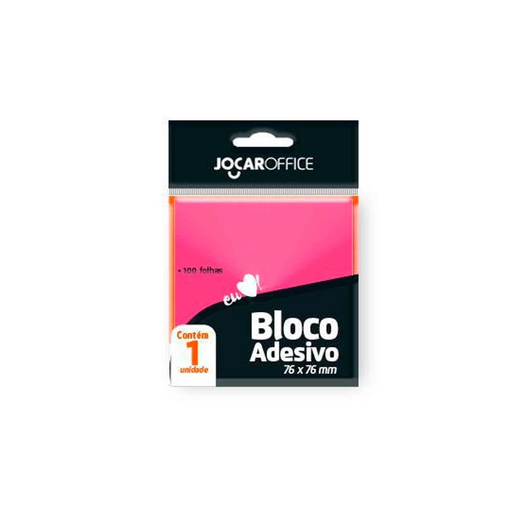 Bloco Adesivo - Jocar Office - Rosa 76x76mm 100 Folhas