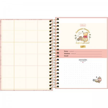 Caderno Espiral - Tilibra - Pooh 1/4 c/ 80 Folhas