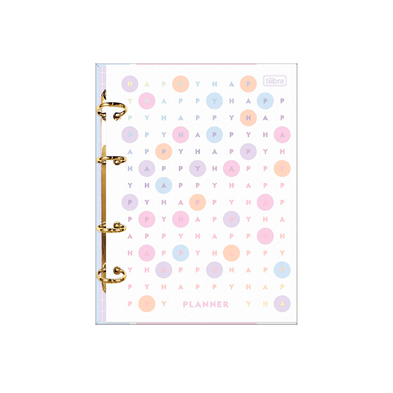 Planner Argolado 2024 - Tilibra - Happy 17,7x24cm 88 Folhas 90g/m²