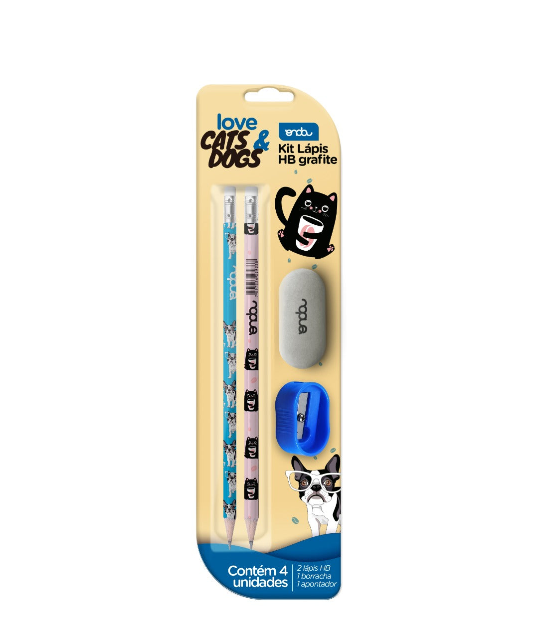Kit Escolar - Onda - Love Cats & Dogs Cores Sortidas