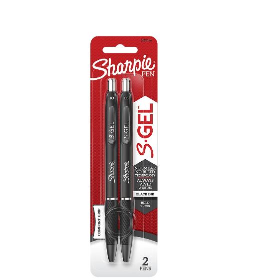 Caneta Gel - Sharpie - Kit 2 Canetas S Gel Retráteis Pretas Ponta Média 1.0mm