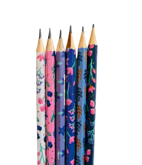 Kit Lápis HB - Molin - Lilac Fields By Sof com Borracha 6 Unidades