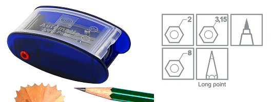 Apontador com Depósito - KUM - Long Point AS2M Azul