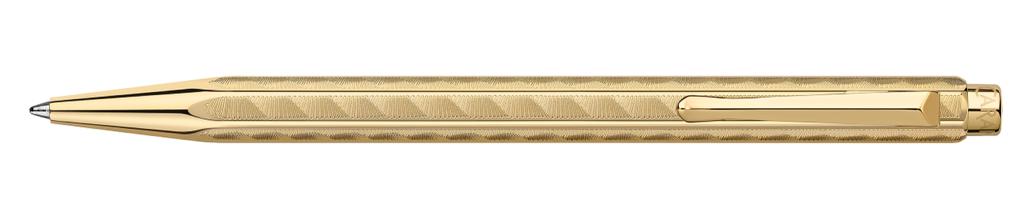 Caneta Esferográfica - Caran d'Ache - Ecridor Chevron Acabamento Ouro