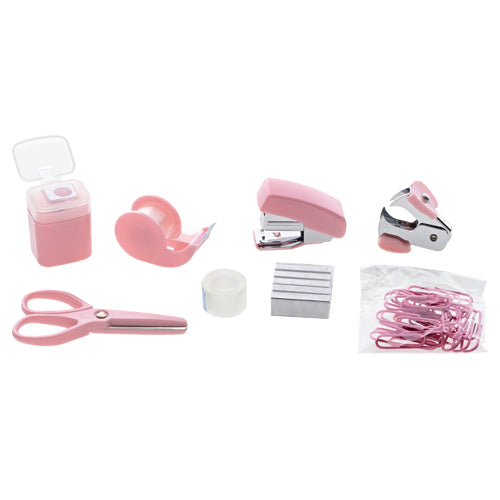 Kit Mini Office - Molin - Rosa 9 Itens