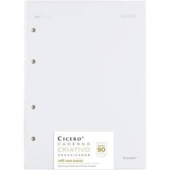 Refil Caderno Argolado - Cícero - 40FLS Offset 80g Sem Pauta 17x24