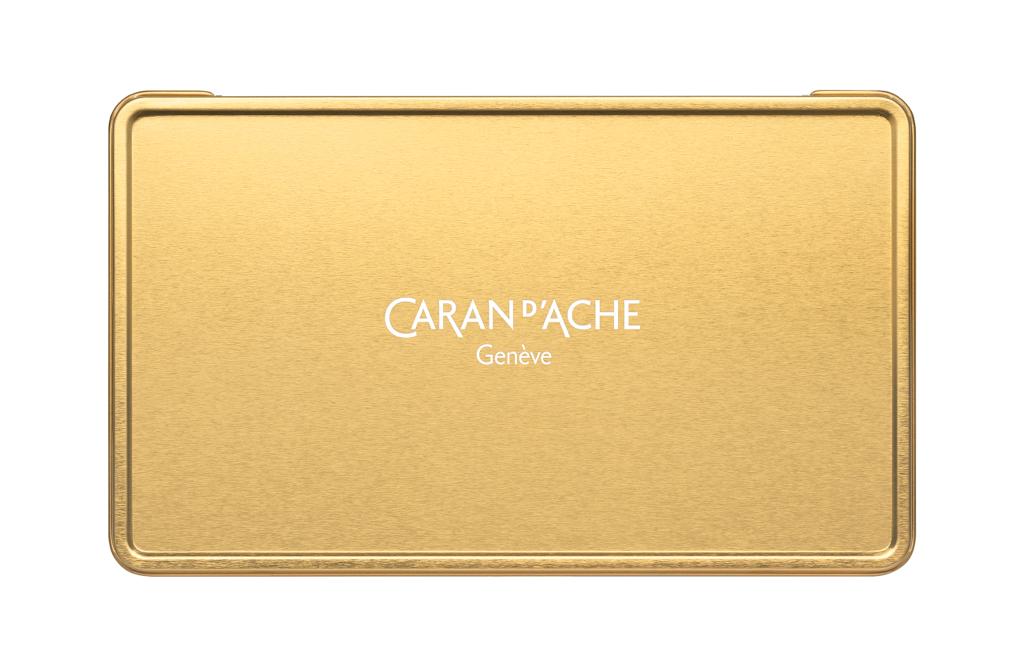 Caneta Esferográfica - Caran d'Ache - Ecridor Chevron Acabamento Ouro