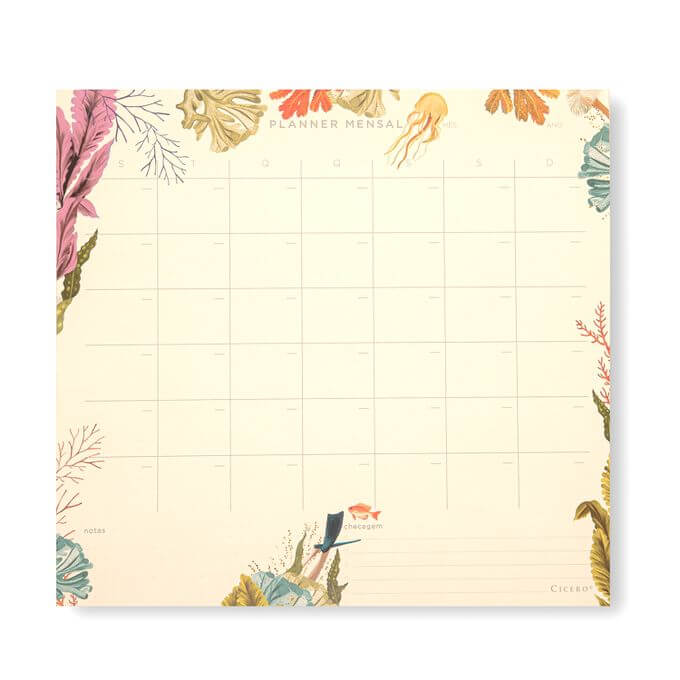 Planner Permanente Bloco - Cícero - Oceano Mensal A4
