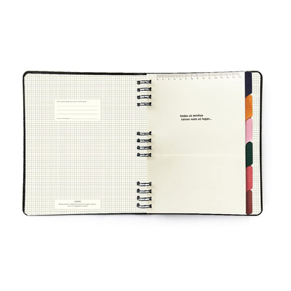Caderno Organizador - Cícero - Duo Pastel Block Pautado & Pontado 17x24 Listras