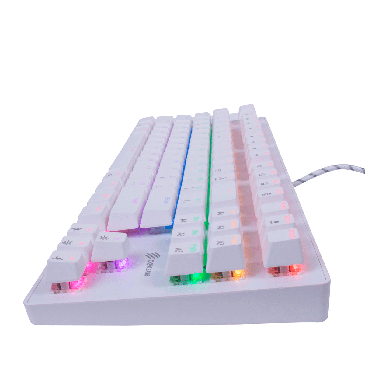 Teclado Gamer Mecânico - Oex - Branco Wolf
