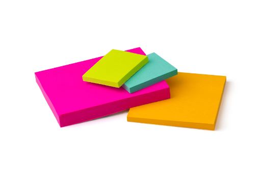 Bloco de Notas Adesivas - Post-it 3M - Cascata Misto c/ 4 Blocos