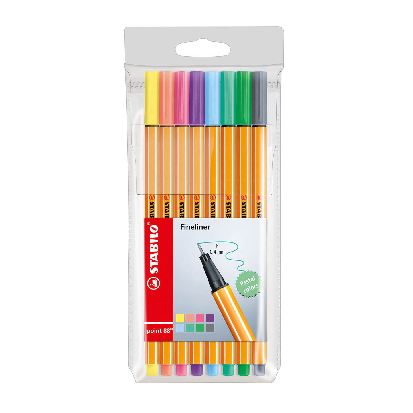 Caneta Fineliner - Stabilo - Point88 Estojo c/ 8 Cores Tons Pastel