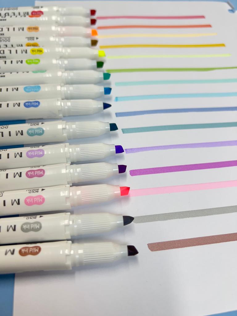 Marca-Texto - Zebra - Ponta Dupla Mildliner 5 Cores Warm Color Set