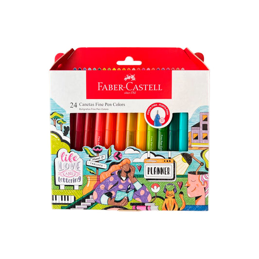 Caneta Fineliner - Faber-Castell - Fine Pen Colors 24 Cores