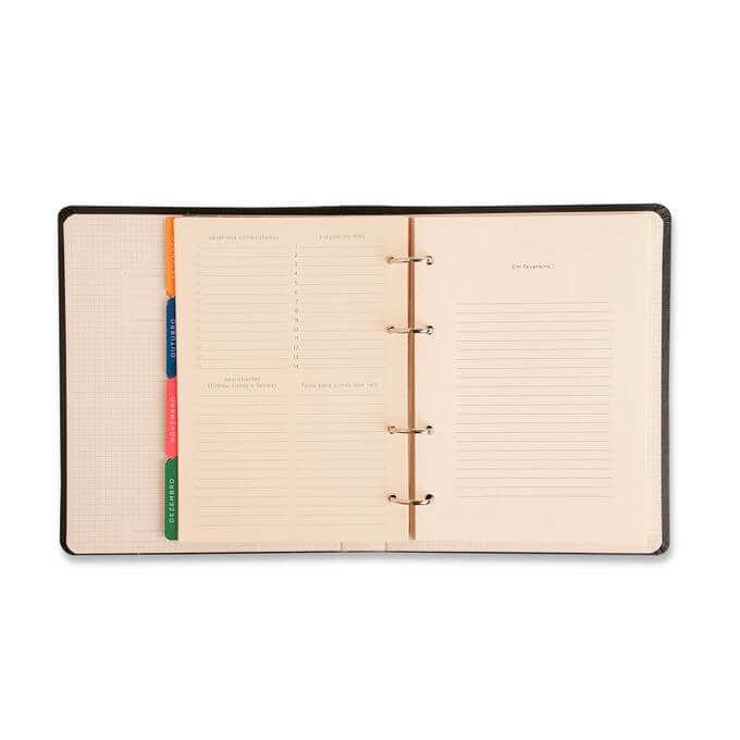 Planner Argolado 2024 - Cícero - Clássica Semanal Notas A5 Vermelho Quente