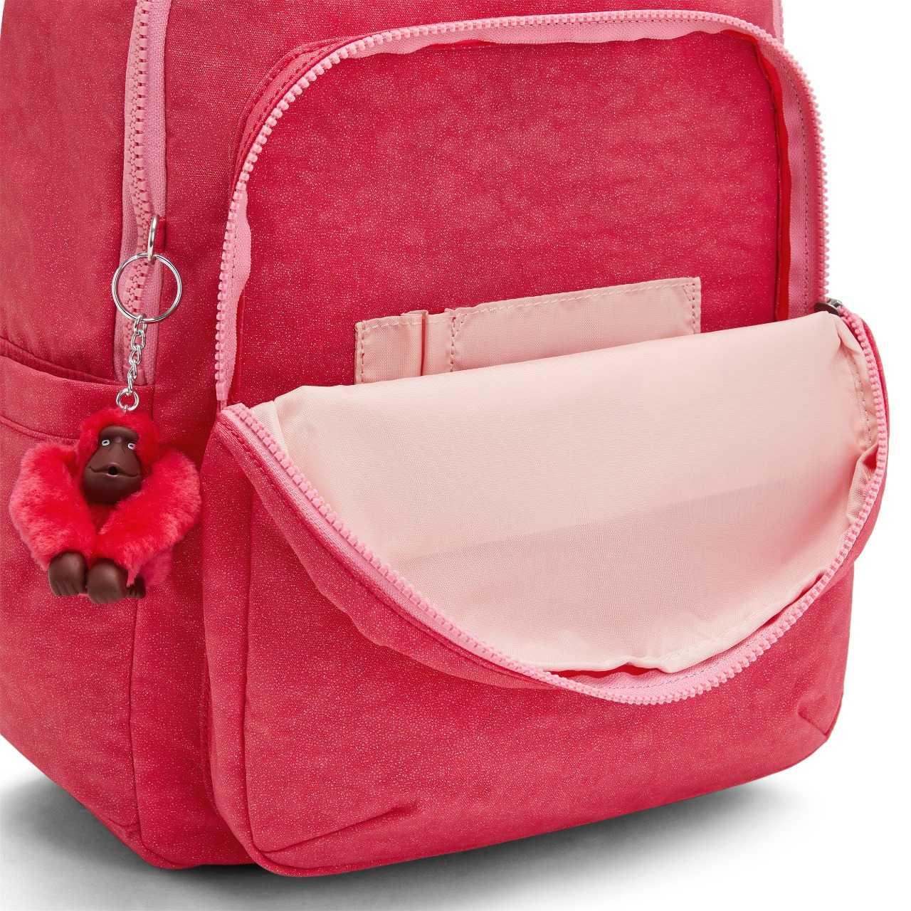 Mochila - Kipling - Seoul Rosa Fuchsia Glitter