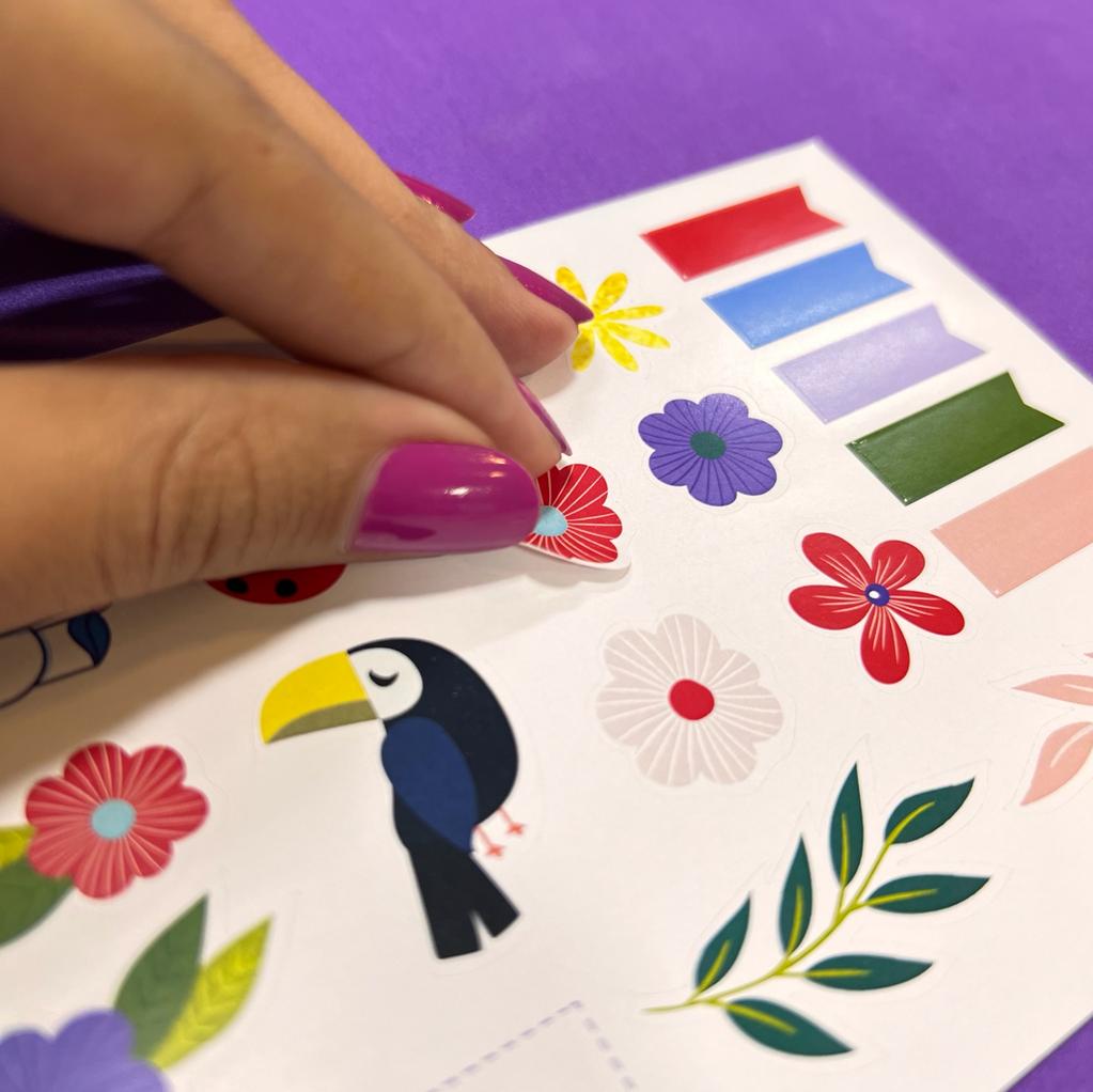 Cartela de Adesivos - Papelaria Unicórnio - Primavera Molin
