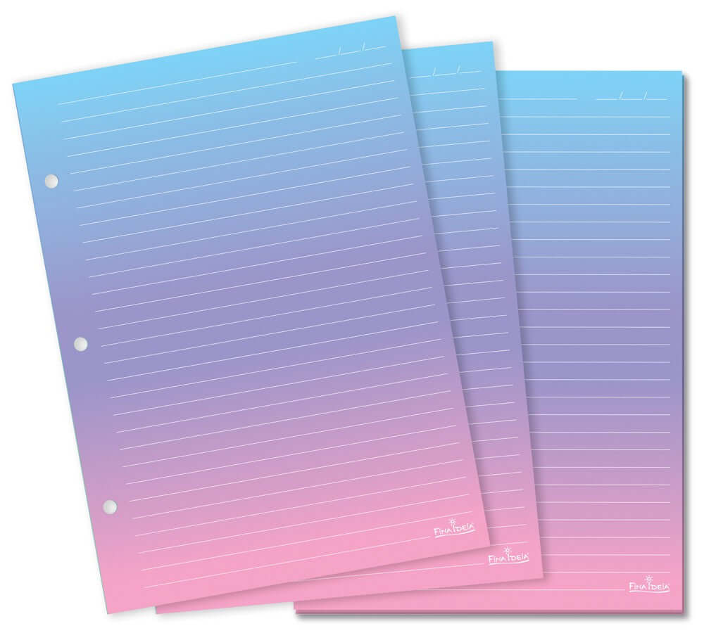 Refil Caderno Argolado - Fina Ideia - Degradê Rosa - 50 folhas