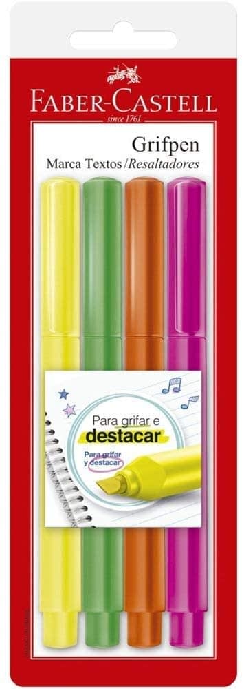 Marca Texto - Faber-Castell - Grifpen Neon 4 unidades