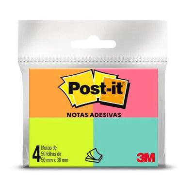 Bloco de Notas Adesivas - Post-it 3M - Tropical 38 x 50mm