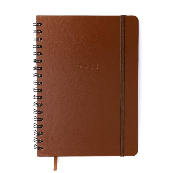 Planner Wire-o 2024 - Cícero - Clássica Semanal Checklist 17x24 Café