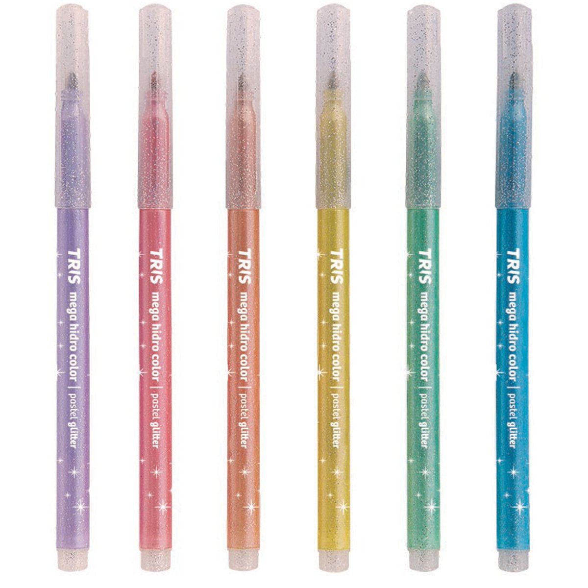 Canetinha Hidrocor - Tris - Mega Hidro Color - Tons Pastel - Com Glitter