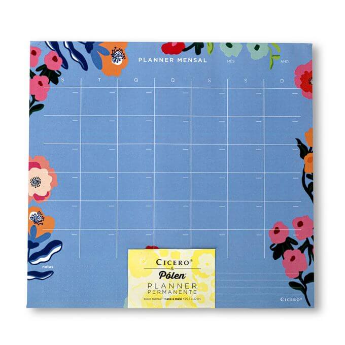 Planner Permanente Bloco - Cícero - Pólen Mensal A4 Flores