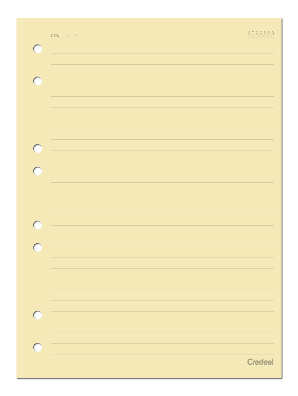 Refil Caderno Argolado - Credeal - Pólen Pautado Colegial 40 Fl