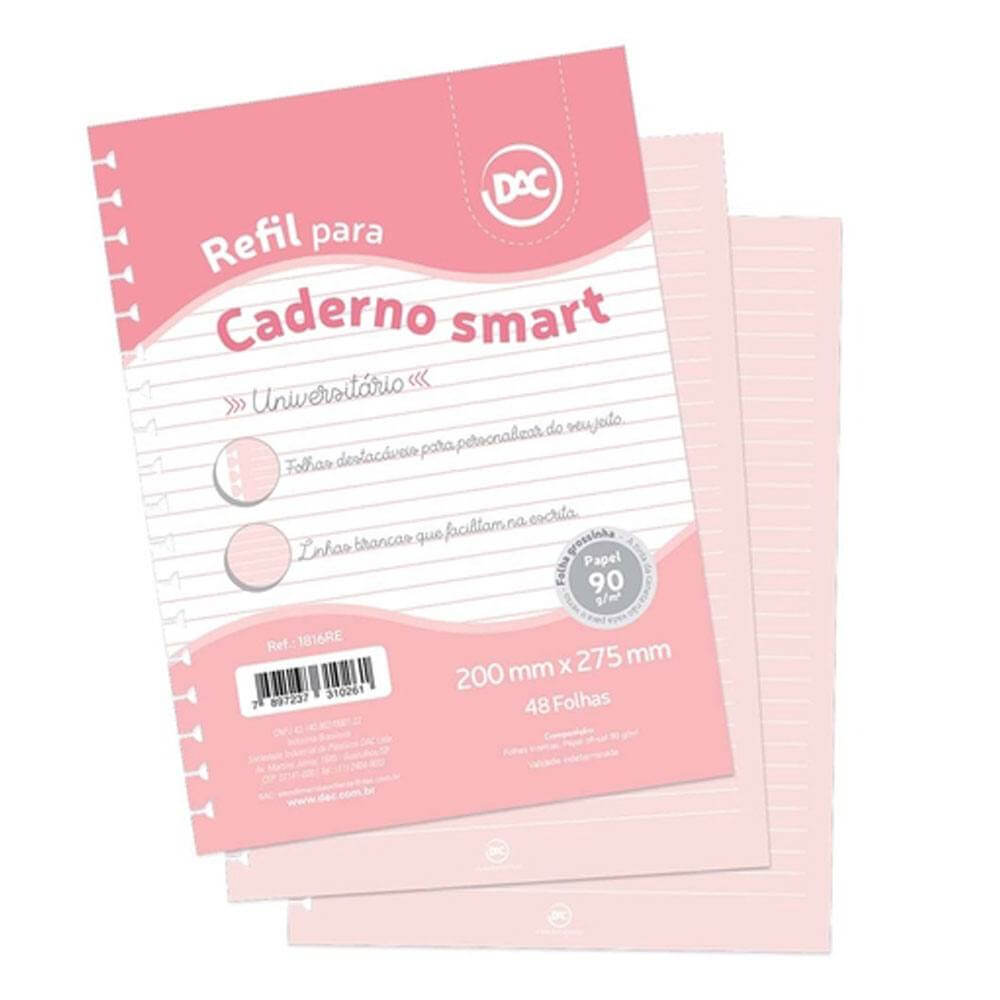 Refil para Caderno Smart Universitário - DAC - 48 Folhas Destacáveis