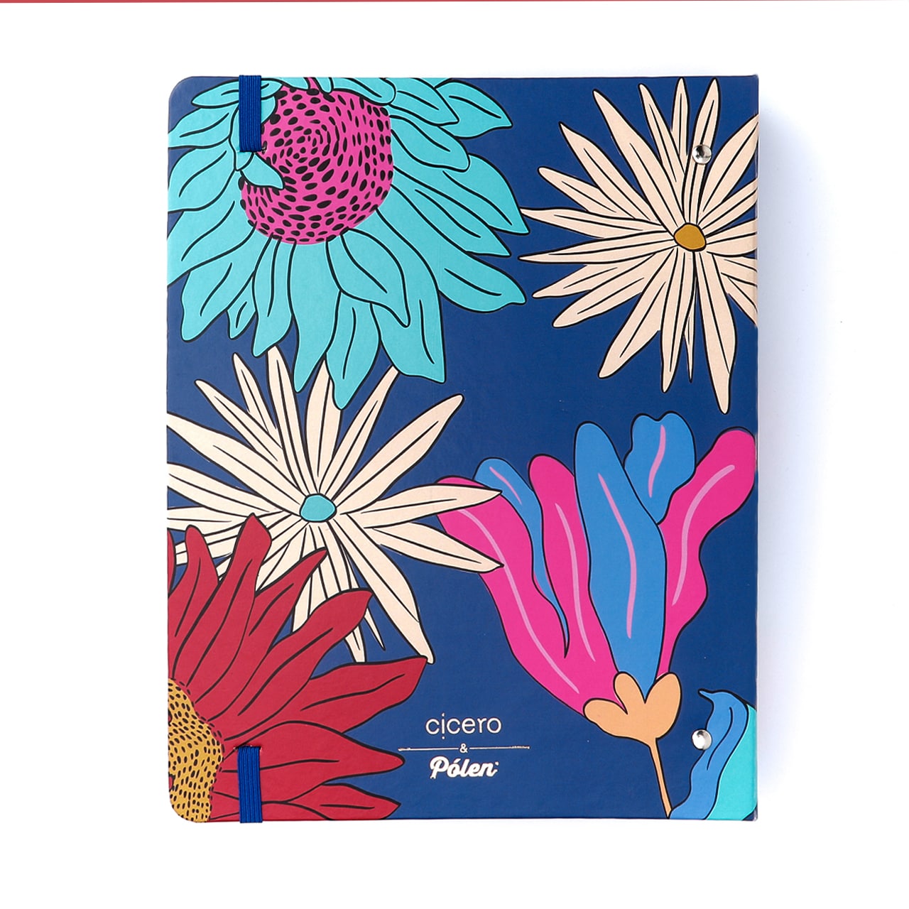Caderno Criativo Argolado Pólen Pautado 17x24 Tropicália Azul