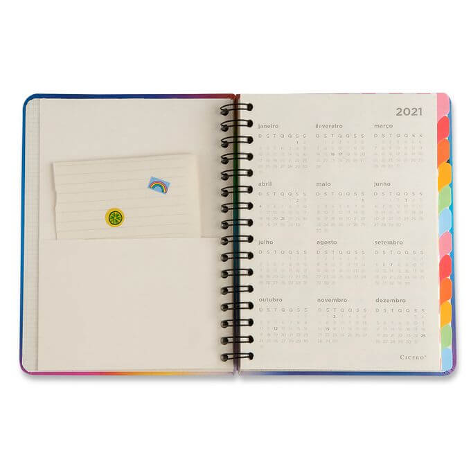 Planner Permanente Wire-o A5 - Cícero - Semanal Notas Pastel Rosa
